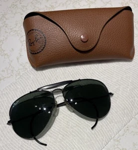 Gafas de sol Ray Ban Aviator de 1980 B&L Outdoorsman y estuche de cuero - Imagen 1 de 14