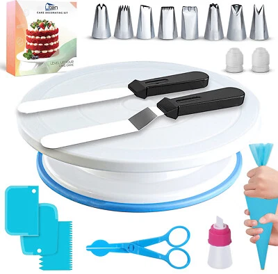 Cake Turntable Rotating Cake Stand Cake Plate Revolving Display Decorating Kit - Image 1 of 4