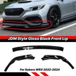 For 22-2025 Subaru WRX VB V2 JDM Style Gloss Black Front Bumper Lip Splitter Kit - Picture 1 of 10