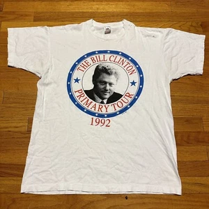 VTG 90s Single Stitch Bill Clinton Presidential Victory Tour Shirt Size XLarge - Picture 1 of 7