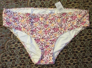Ann Taylor LOFT Beach Purple & Orange Floral Bikini Bottoms Womens sz L NWT - Picture 1 of 4