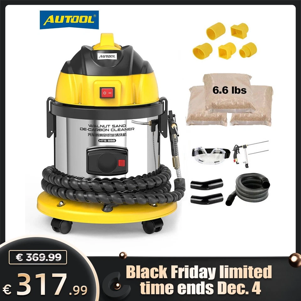 AUTOOL HTS558 Kfz Sandstrahlgerät Walnusspulver Sandstrahler Sandstrahlmaschine