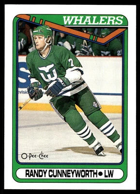 1990-91 O-Pee-Chee #67 Randy Cunneyworth Hartford Whalers Hockey Card - Image 1 of 2