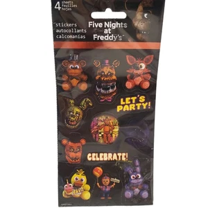 Five Nights at Freddy's Sticker Sheets 4 Sheet Sticker Pack FNAF Birthday Party - Picture 1 of 9
