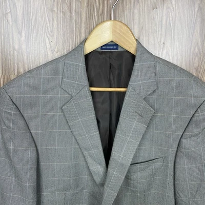 Stafford Sport Coat Mens 44R Green Multicolor Check Polyester Two Buttons - Image 1 of 4