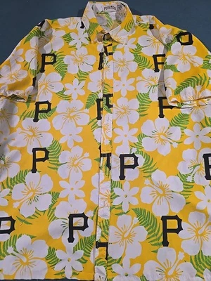Pittsburgh Pirates Mens AXL Hawaiian Button Up Shirt - Image 1 of 4