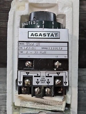 Agastat 7022QH Timing Relay 3-30 Minute 12V-DC **NEW** ***FAST SHIPPING*** - Image 1 of 4