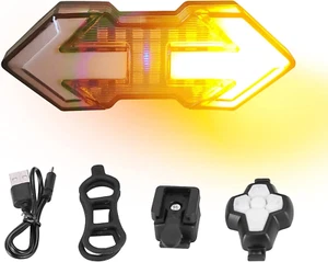 Bike Turn Signals,Bright Bike Tail Light with Turn Signals, 120 Lumens USB,,, - Picture 1 of 12