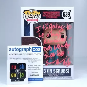 Funko Pop! TV Stranger Things Bob Signed Sean Astin & Quote COA #639 - Picture 1 of 7