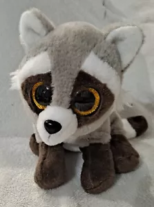 TY Beanie Boo Bandit The Raccoon 9” Plush Stuffed Animal Glitter Eyes Velvety - Picture 1 of 5