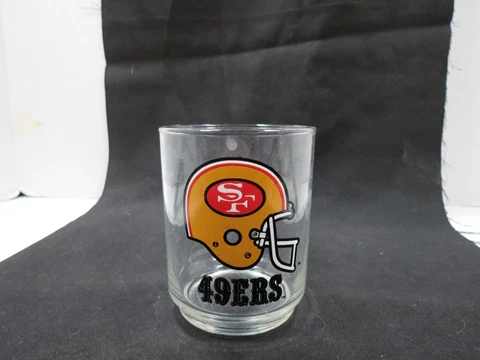 San Francisco 49ers NFL Whiskey Glass Tumbler 1980's  EUC Cover