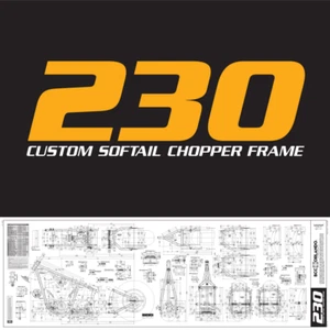 Custom Chopper Softail Frame Blueprints - 230 Series Tire - Picture 1 of 5