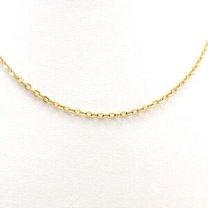 UnoAerre 18K 750 Italian Gold Round Cable Link Pendant Chain Necklace 5gr 25in