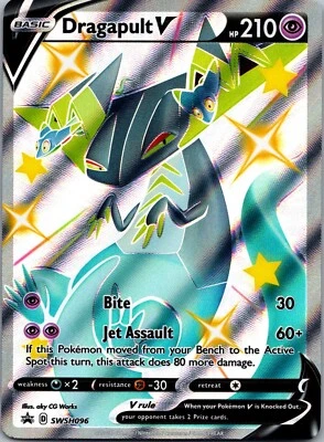 Pokemon Shining Fates Dragapult V SWSH096 Black Star Promo Sword Shield TCG Card - Image 1 of 2