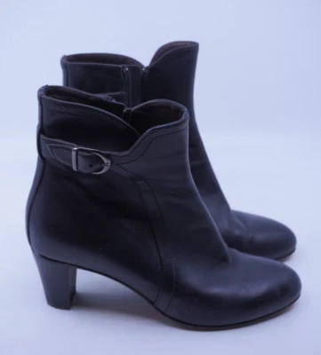 AGL Mujer Himena Hebilla Correa Botín al Tobillo Botín 37.5/7.5 Cuero Napa Negro Foto 1 de 4