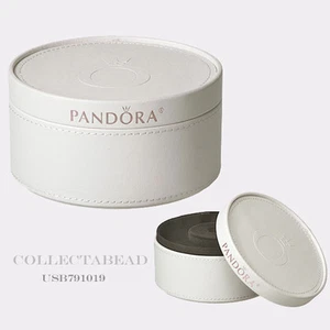 Original Pandora Reisebox weißer Kreis Kunstleder * KEIN SCHMUCK ENTHALTEN * - Bild 1 von 1