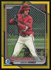 2024 Bowman Chrome YELLOW Refractor Druw Jones /75 #BCP-60 C48 - Picture 1 of 2