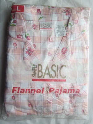 Juego de pijama de franela Simply Basic a cuadros/rosebud manga larga ~L (12/14)~NUEVO EN PAQUETE Foto 1 de 4