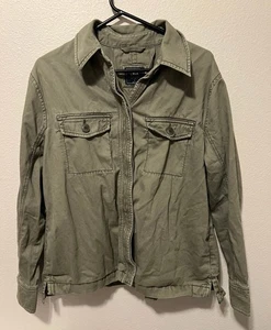 Abercrombie & Fitch Utility/Militärjacke grün durchgehender Reißverschluss Knopfleiste Größe L - Bild 1 von 3