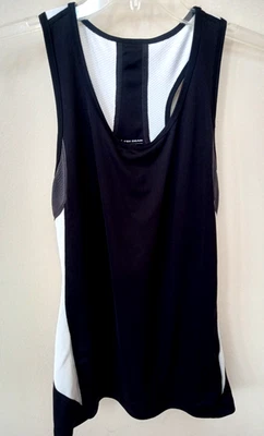 Camiseta sin mangas deportiva TEK GEAR para mujer negra blanca entrenamiento espalda deportiva elástica talla L Foto 1 de 4