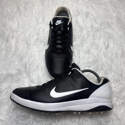 Zapatos de golf Nike para hombre 14 "Infinity G" negros blancos suela de cuero con clavos suaves Foto 1 de 4