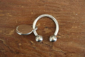 Portachiavi a sfera a vite Tiffany & Co argento sterling 925 con logo azienda - Foto 1 di 6