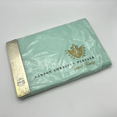 Hoja verde vintage Cannon Royal Family doble plano peinado percal 81x108 Foto 1 de 4