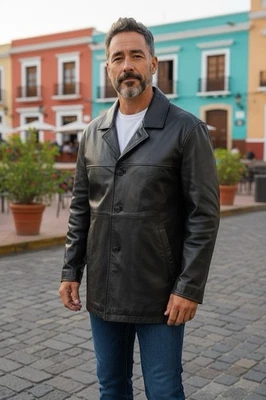 Weatherproof Weathervane Men’s XL Black Leather Coat New Button Front Zip-out Li - Image 1 of 4