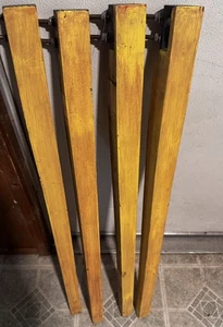 VTG Salvage Wood Reclaimed Tapered Bar Height Table Legs 35.25” Long Yellow MCM - Picture 1 of 6