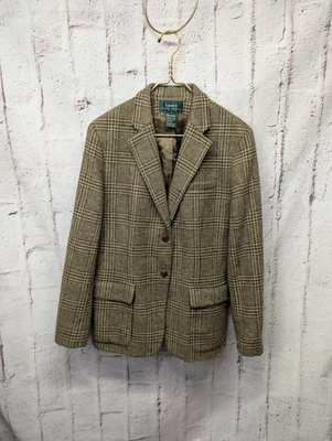 Lauren Ralph Lauren Brown Tweed Pure Wool Equestria Blazer Jacket Women’s 12 - Image 1 of 4
