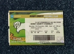 Ticket 1999/2000 FA Cup 3rd Round - DERBY COUNTY v. BURNLEY - Picture 1 of 1