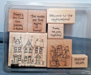 Stampin Up “Right At Home” Rubber Stamps Set (7) 2004 House We've Moved Welcome - Picture 1 of 3