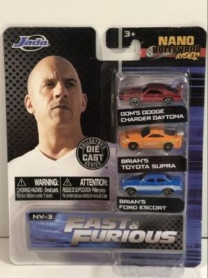 Fast And Furious Nano Hollywood Rides 3 Pack Serie 1 Jada 31124 - Immagine 1 di 3