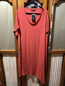 BNWT New Sara Womens Plus Size 20 Dress Maxi Angle Hem Dark Orange Ladies - Picture 1 of 6