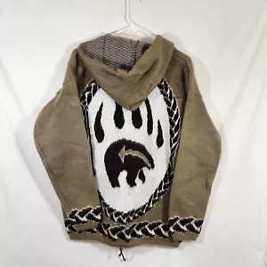 Native kichwa Nation handmade Alpaca sz large hooded coat tribal artisians Unisx - Picture 1 of 14