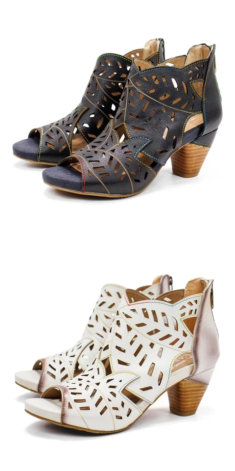 L'Artiste by Spring Step Women's Icon Leather Cut-out Heeled Sandal - Image 1 of 1