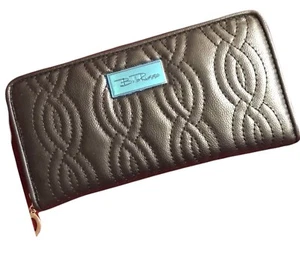 Bella Russo Women Zipper Pocketbook Wallet Organizer Faux Leather Quilted Black - Picture 1 of 7