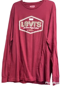 Levi’s Men’s T-Shirt L Long Sleeve Crew Neck Cotton Machine Washable - Picture 1 of 4
