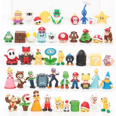 Juego de 48 mini figuras de PVC Super Mario de 3-5 cm figuras de acción de PVC juguetes regalos Foto 1 de 4