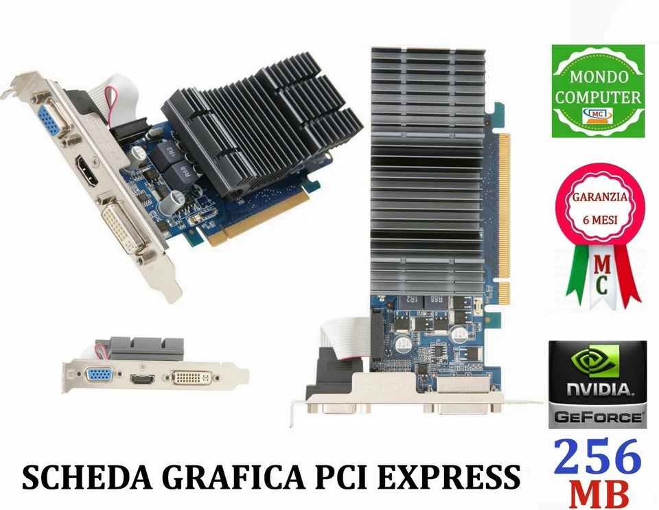 SCHEDA GRAFICA PCI EXPRESS  NVIDIA 256 MB   GF 8400 GS    DDR2 HDMI - Immagine 1 di 1