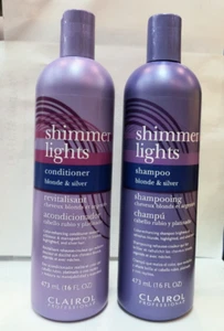 Clairol Shimmer Lights Shampoo & Conditioner Blonde & Silver 16 oz / 473 ml each - Picture 1 of 2