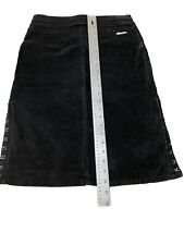 Bubblegum Vintage Y2K Black Corduroy Mini Skirt Size 3/4 Goth 90s Eyelet Hooks