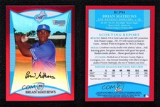 2008 Bowman Chrome Prospects Red Refractor /5 Brian Mathews #BCP94
