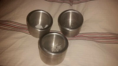 S/3 pottery barn daily system craft wall organizer magnetic round tins canister - Image 1 of 4