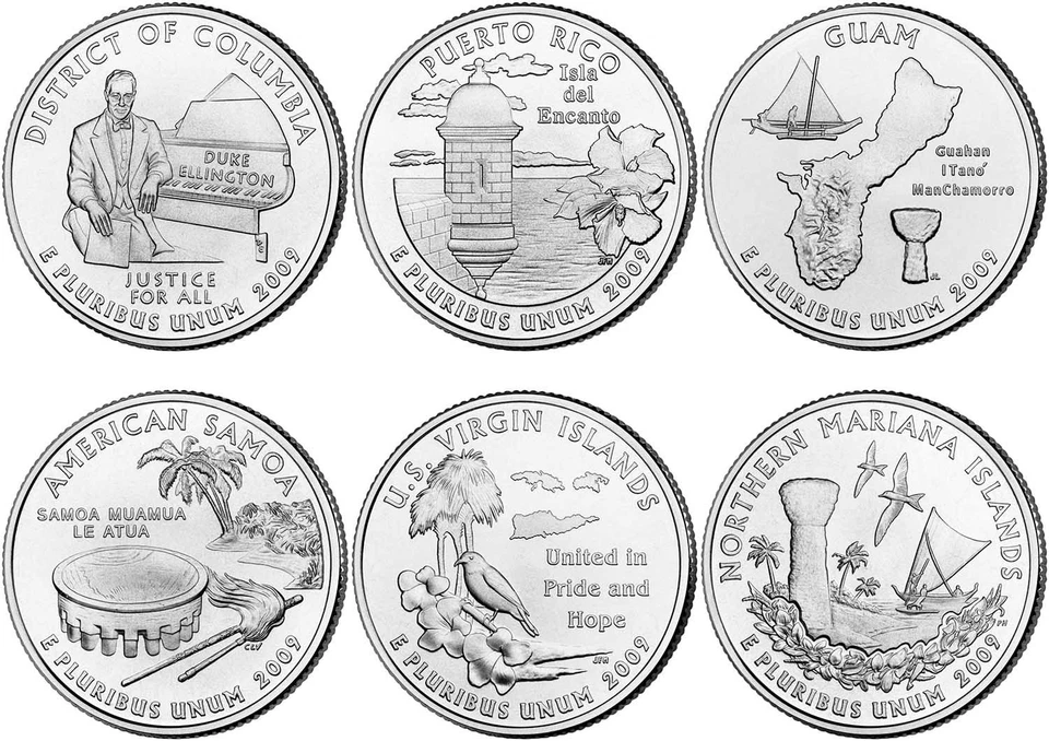 2009 P and D BU Territory Quarter 12 Coin Set - Image 1 of 1