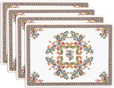 Juego de 4 manteles de corcho KAF Home de 16 x 12 pulgadas, azulejo italiano de 16 x 12 pulgadas  Foto 1 de 4