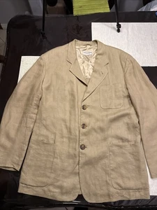 Blazer Vintage Giorgio Armani Le Collezioni Lino 44R Beige 3 Bottoni Made in Italy - Foto 1 di 11
