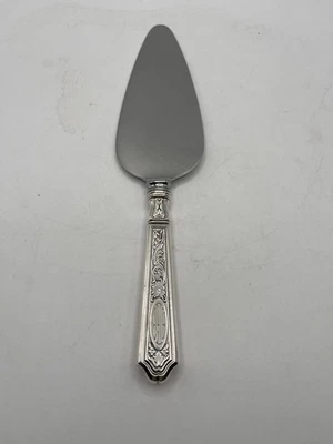 "Espátula de servidor de pasteles vintage Saint Dunstan perseguida esterlina/ino inoxidable monograma 10""" Foto 1 de 4