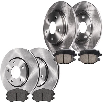 Front Rear Disc Rotors and Brake Pads For Chrysler Town & Country Ram C/V Rotor - Image 1 of 4