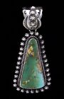 Natural Royston Turquoise Pendant By Navajo Artist Happy Piasso